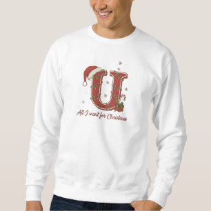 Letter U Christmas Monogram Design Sweatshirt