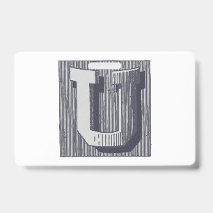 Letter "U" Elegant Embroidered ID Badge