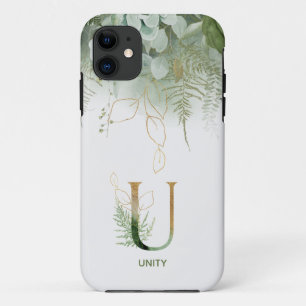 Letter U Elegant Fern & Succulent Case-Mate iPhone Case