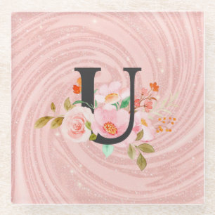Letter U Glass Coaster
