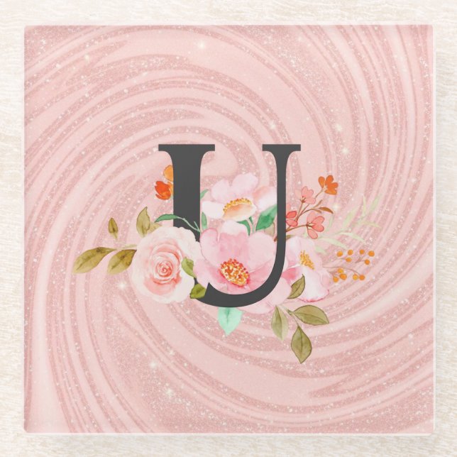 Letter U Glass Coaster (Front)