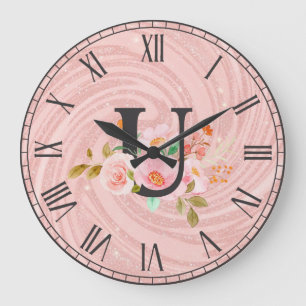 Letter U Large Clock