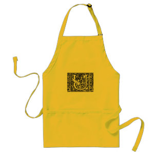 Letter U Mediaeval Monogram Art Nouveau Standard Apron