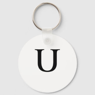 Letter U Monogram Keychain