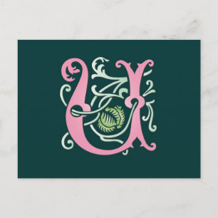 Letter U Monogram Postcard