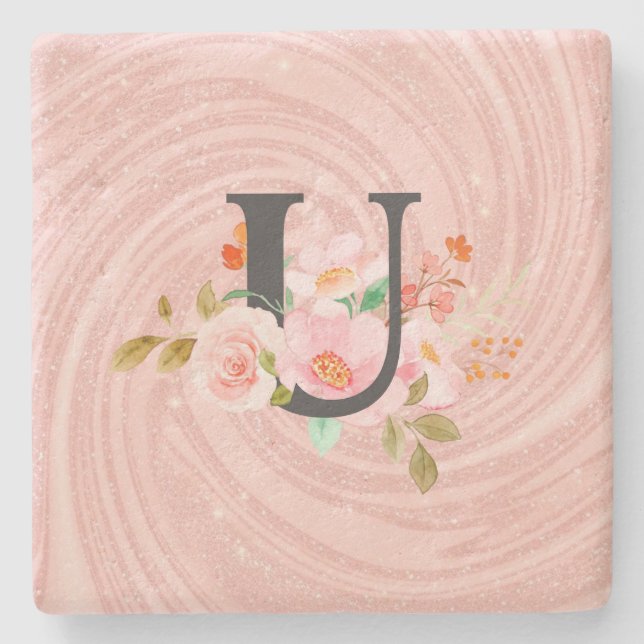 Letter U Stone Coaster (Front)