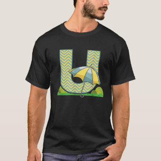 Letter U Umbrella Alphabet Last Name Vowel Initial T-Shirt