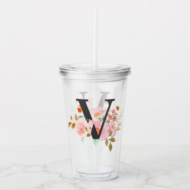Letter V Acrylic Tumbler (Front)