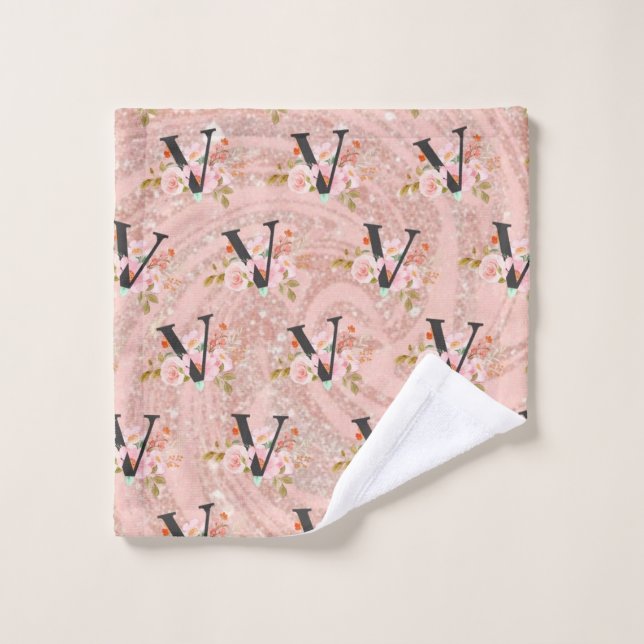 Letter V Bath Towel Set (Wash Cloth)