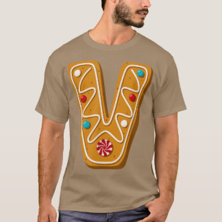 Letter V Cutest Capital Christmas Cookie Alphabet T-Shirt