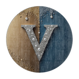 💎 Letter V Monogram Elegant Luxe Home Style ✨ Cutting Board
