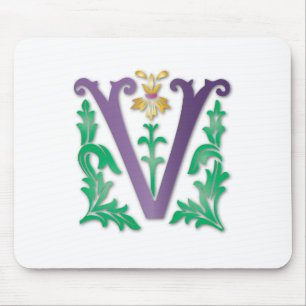 Letter V Monogram Mouse Pad