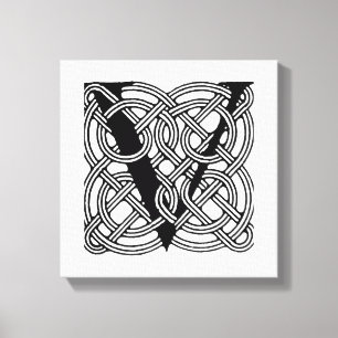 Letter V Monogram Vintage Celtic Knot Print