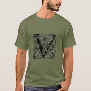 Letter V Monogram Vintage Celtic Knot Print T-Shirt