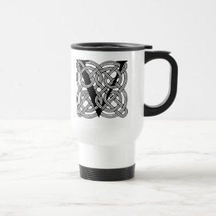 Letter V Monogram Vintage Celtic Knot Print Travel Mug