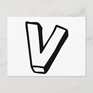 Letter V Postcard