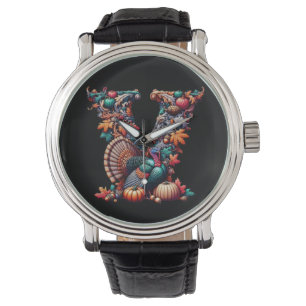 Letter V Thanksgiving turkey style gift  Watch