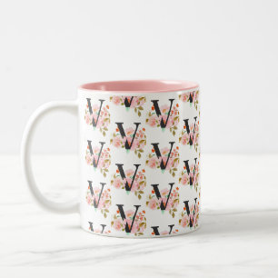 Letter V Two-Tone Coffee Mug