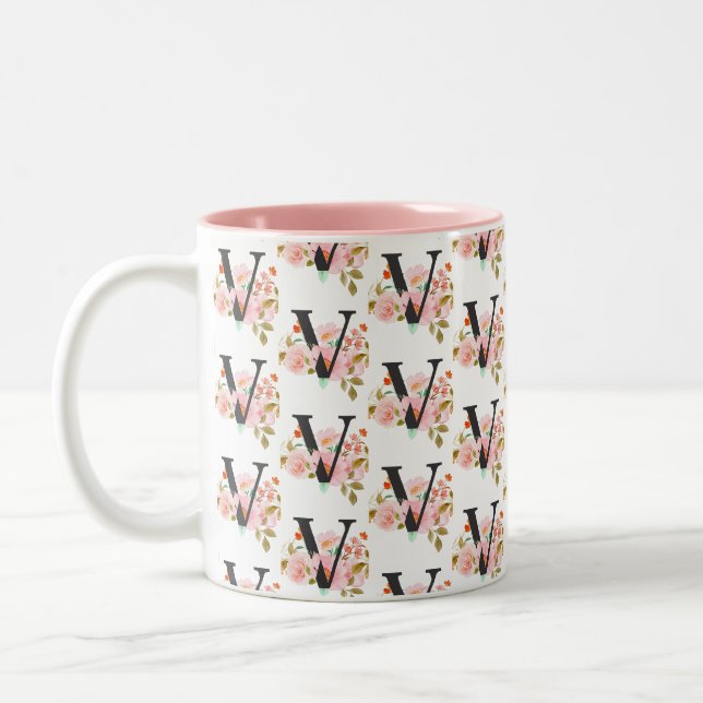 Letter V Two-Tone Coffee Mug (Left)