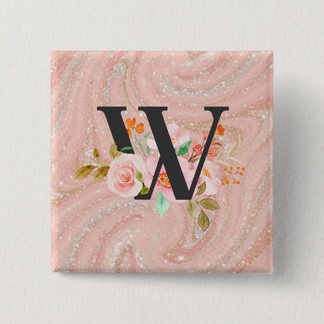 Letter W 15 Cm Square Badge (Front)