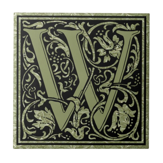 Letter W First Letter Monogram Tile (Front)