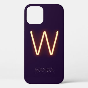 Letter W Neon Light Personalised iPhone 12 Case