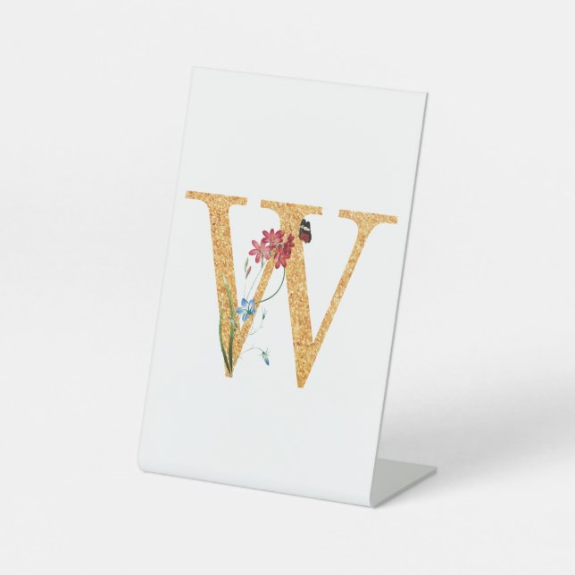 Letter w pedestal sign (Front)