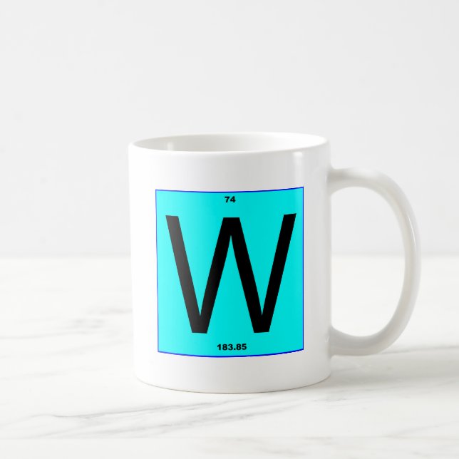 Letter W periodic table Coffee Mug (Right)