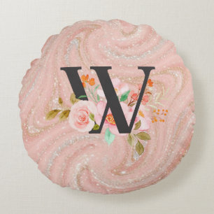 Letter W Round Cushion