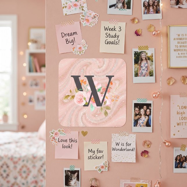 Letter W Square Sticker (Creator Uploaded)