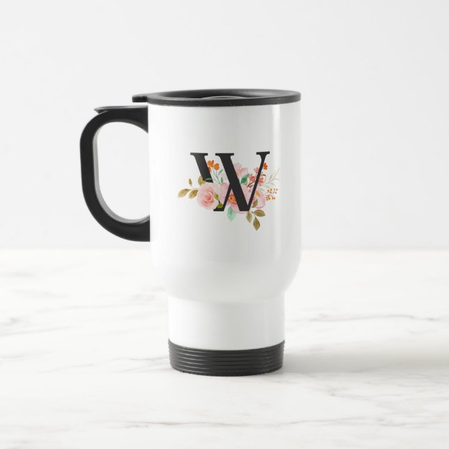 Letter W Travel Mug (Left)