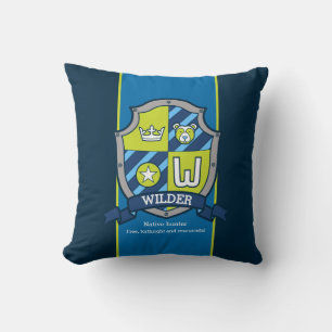 Letter W wilder name meaning bear custom Cushion