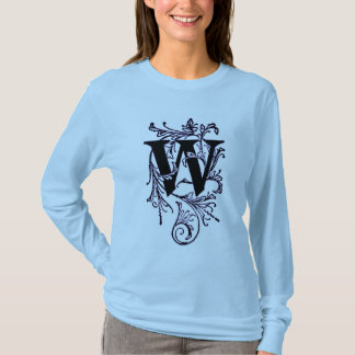 Letter 'W' Wrapped in Purple Vines - Shirt
