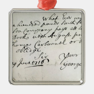 Letter written by Handel, June 1716 Metal Tree Decoration