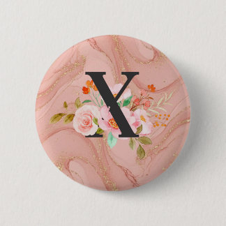 Letter X 6 Cm Round Badge