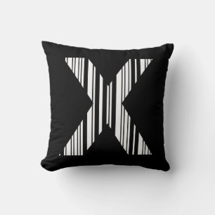 LETTER X BAR CODE First Initial Barcode Pattern Cushion