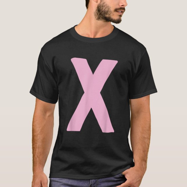 Letter X big and bold in pink T-Shirt (Front)