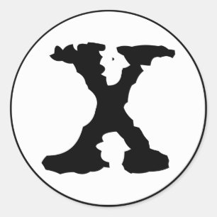 Letter X Classic Round Sticker