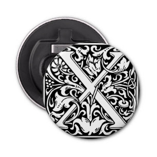Letter X Mediaeval Monogram Art Nouveau Bottle Opener