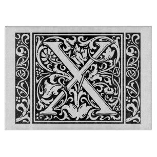 Letter X Mediaeval Monogram Art Nouveau Cutting Board