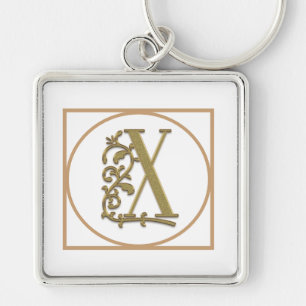 LETTER X MONOGRAM Beautiful Wedding New Home Gift Key Ring