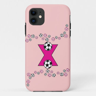 Letter X Monogram in Soccer Pink Case-Mate iPhone Case