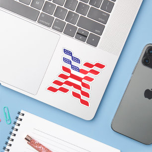 Letter X Monogram USA Flag