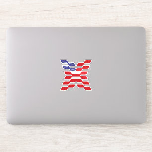 Letter X Monogram USA Flag