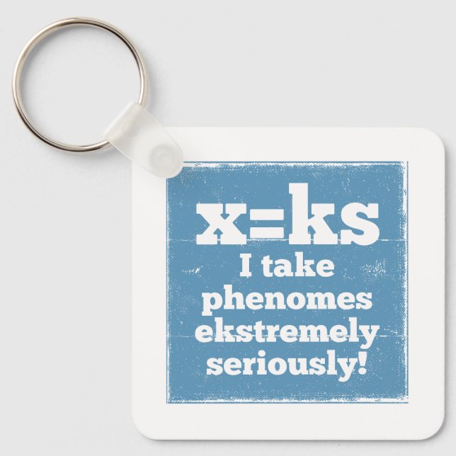 letter x phenome ks sound phonics key ring (Front)