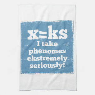 letter x phenome ks sound phonics tea towel