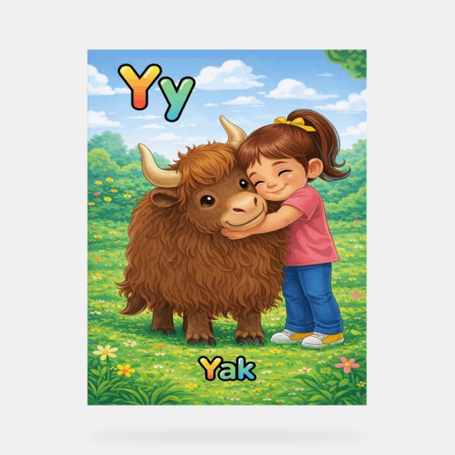 Letter Y Alphabet Poster – Y is for Yak (Front)