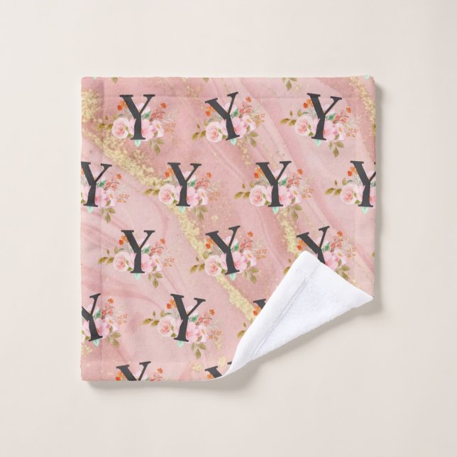 Letter Y Bath Towel Set (Wash Cloth)
