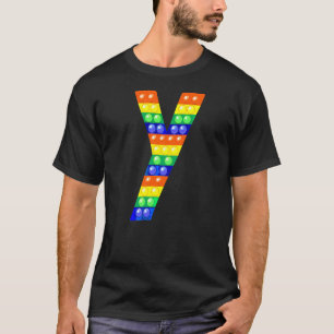 Letter Y Capital Alphabet Fidget Pop It Matching P T-Shirt