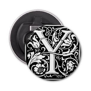 Letter Y Mediaeval Monogram Art Nouveau Bottle Opener